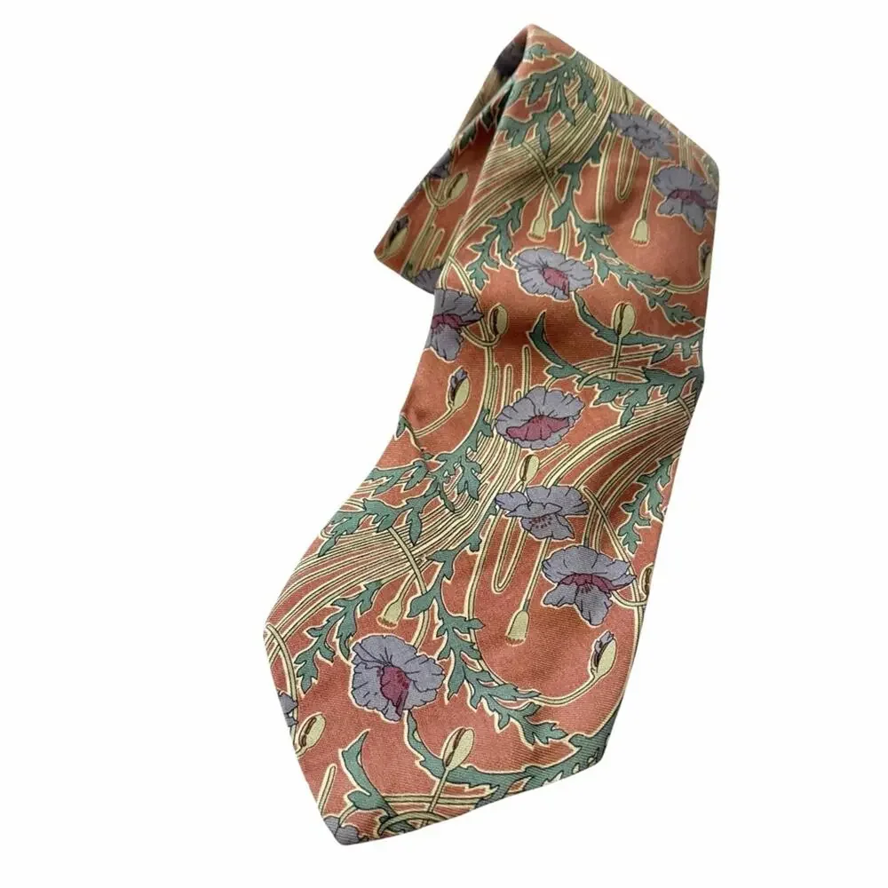 RALPH LAUREN Tie Polo Silk VINTAGE Pink Floral FAST SHIPPING 3368-13
